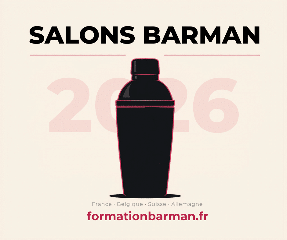 Calendrier des 7 salons barman, mixologie et HCR 2026-2027 en France, Belgique, Suisse et Allemagne